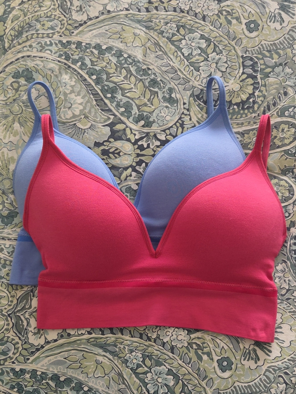 Jockey Pink & Light Blue Padded Seamless Bralette Duo